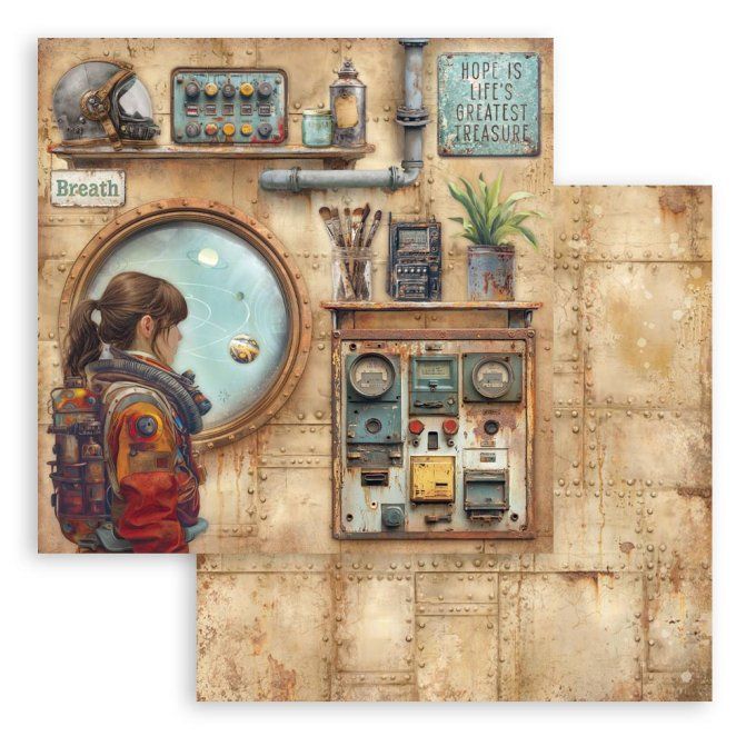 Papier scrapbooking, 30.5x30.5cm, A new beginning, Stamperia - 10 feuilles