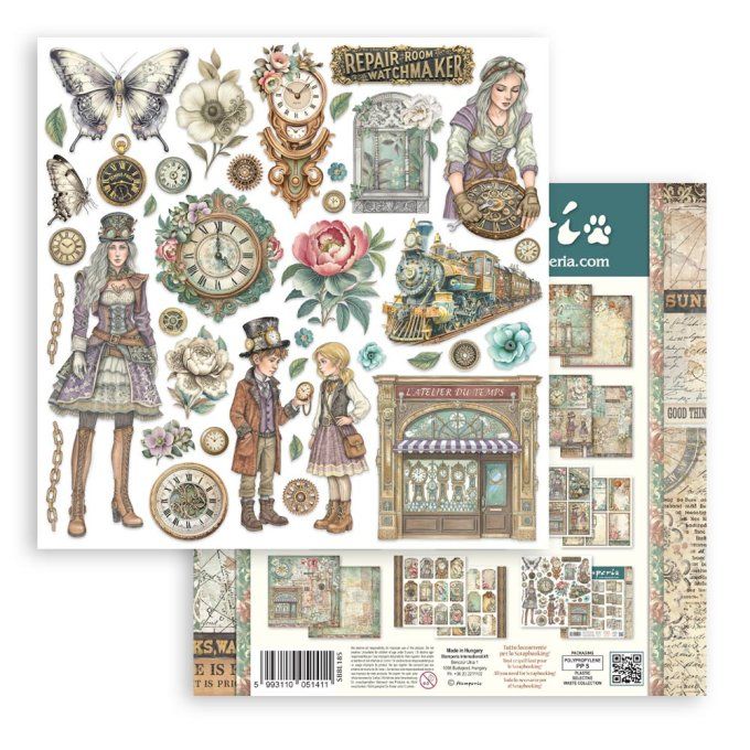Papier scrapbooking, 30x30cm, Gardens of time  - Stamperia