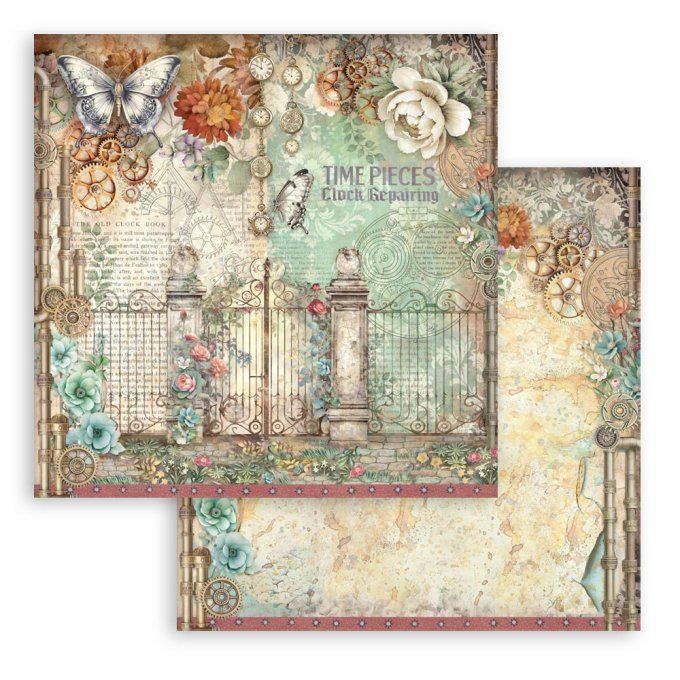 Papier scrapbooking, 30x30cm, Gardens of time  - Stamperia