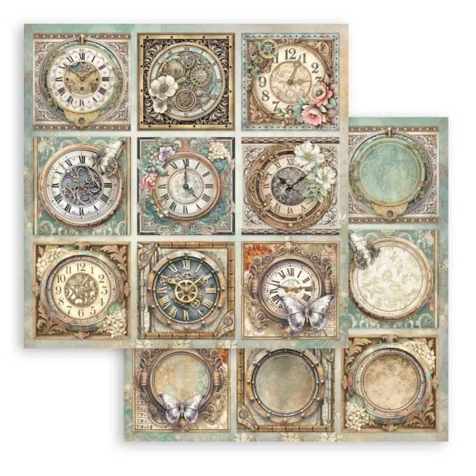 Papier scrapbooking, 30x30cm, Gardens of time  - Stamperia