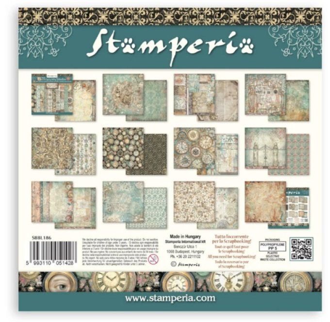 Papier scrapbooking, 30x30cm, Gardens of time  - Stamperia - backgrounds