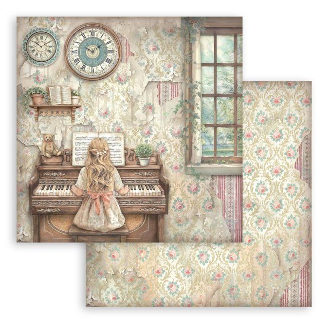 Papier scrapbooking, 30.5x30.5cm, Symphony, Stamperia - 10 feuilles