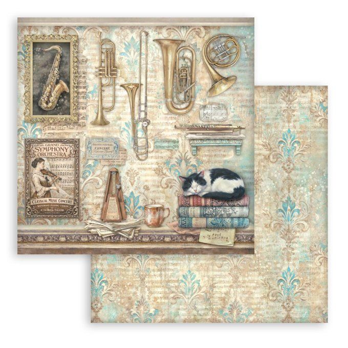 Papier scrapbooking, 30.5x30.5cm, Symphony, Stamperia - 10 feuilles
