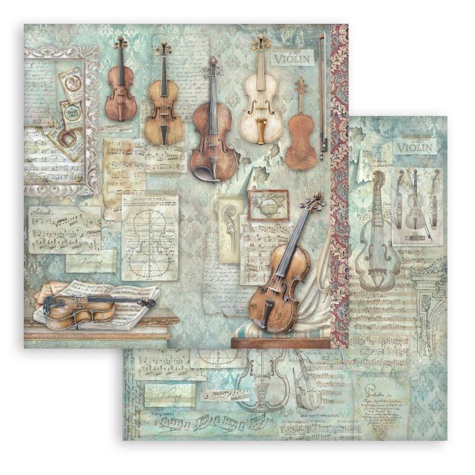 Papier scrapbooking, 30.5x30.5cm, Symphony, Stamperia - 10 feuilles
