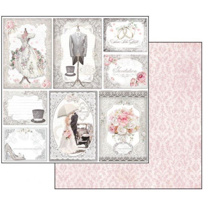 Papier scrapbooking, 30.5x30.5cm, Wedding, Stamperia