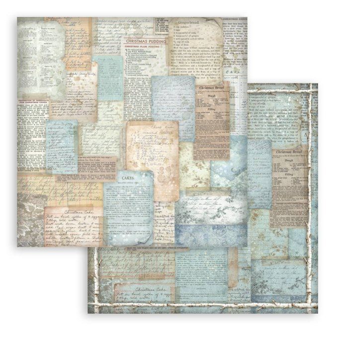 Papier scrapbooking, 30.5x30.5cm, White christmas  - Stamperia - 10 feuilles  - Backgrounds