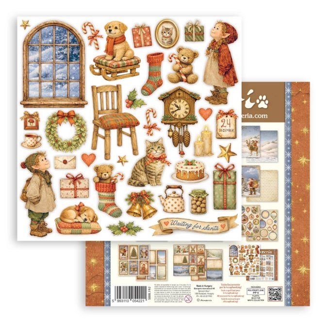 Papier scrapbooking, 30.5x30.5cm, Silent night  - Stamperia - 10 feuilles