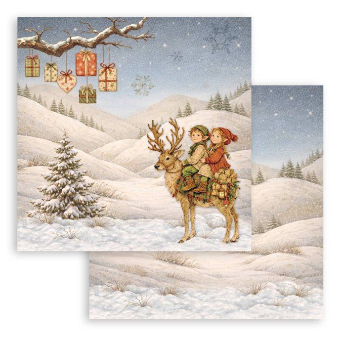 Papier scrapbooking, 30.5x30.5cm, Silent night  - Stamperia - 10 feuilles