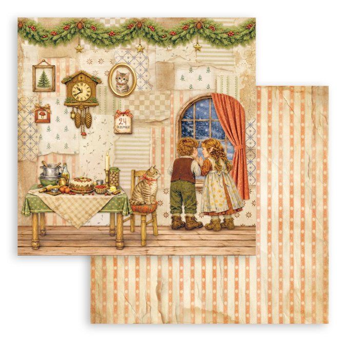Papier scrapbooking, 30.5x30.5cm, Silent night  - Stamperia - 10 feuilles