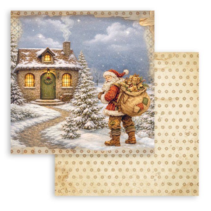 Papier scrapbooking, 30.5x30.5cm, Silent night  - Stamperia - 10 feuilles