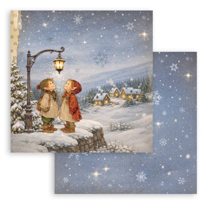 Papier scrapbooking, 30.5x30.5cm, Silent night  - Stamperia - 10 feuilles