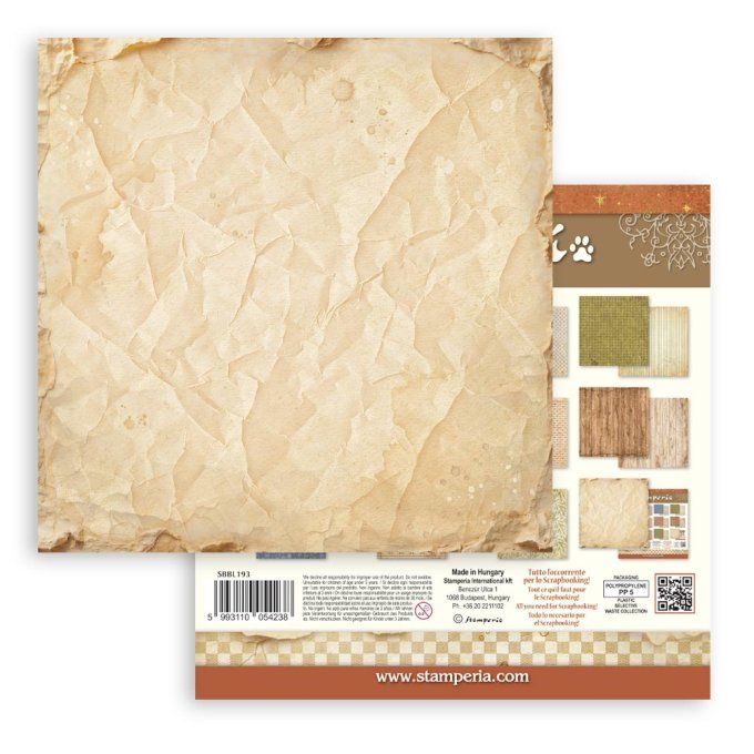 Papier scrapbooking, 30.5x30.5cm, Silent night  - Stamperia - 10 feuilles - Backgrounds