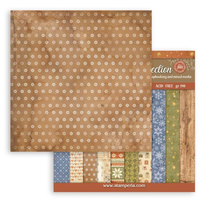 Papier scrapbooking, 30.5x30.5cm, Silent night  - Stamperia - 10 feuilles - Backgrounds