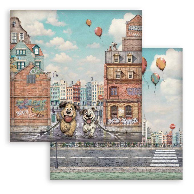 Papier scrapbooking, 30.5x30.5cm, Furry friends 2 - Stamperia - 10 feuilles