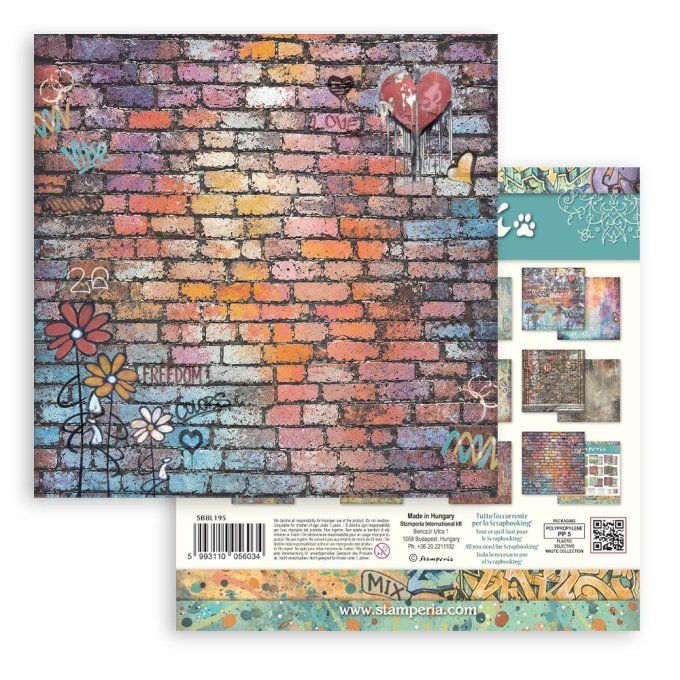 Papier scrapbooking, 30.5x30.5cm, Furry friends 2 - Stamperia - 10 feuilles - Background
