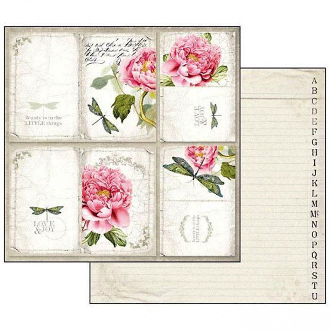 Papier scrapbooking, 30.5x30.5cm, Letters & Flowers, Stamperia