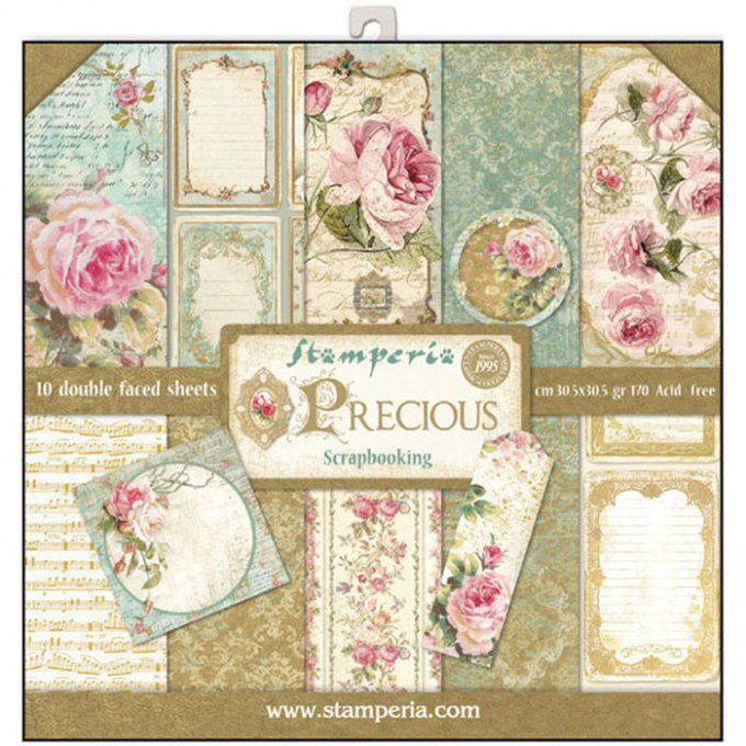 Papier scrapbooking, 30.5x30.5cm, Precious, Stamperia