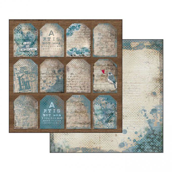 Papier scrapbooking, 30.5x30.5cm, Blues, Stamperia