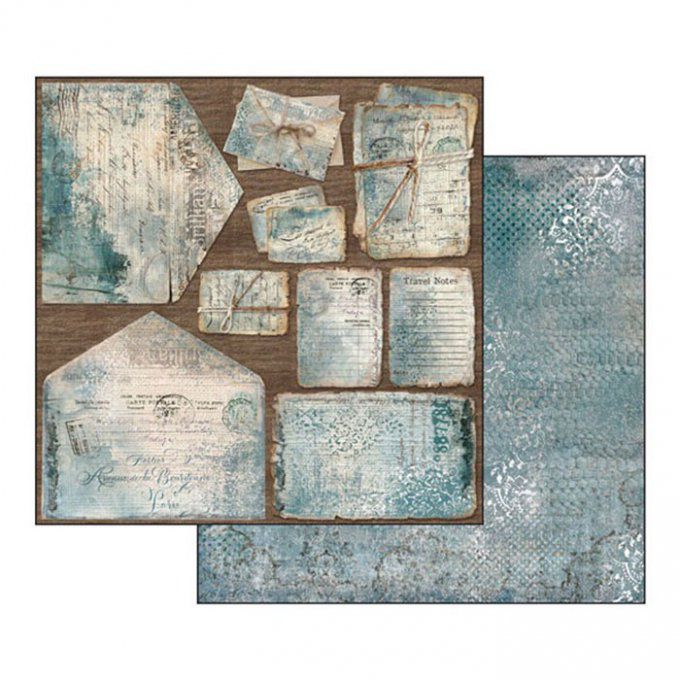 Papier scrapbooking, 30.5x30.5cm, Blues, Stamperia