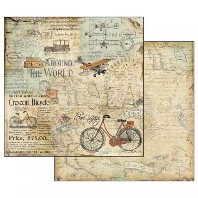 Papier scrapbooking, 30.5x30.5cm, Around the World, Stamperia