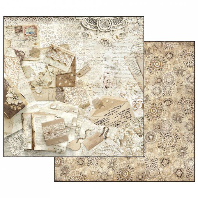 Papier scrapbooking, 30.5x30.5cm, Old Lace, Stamperia