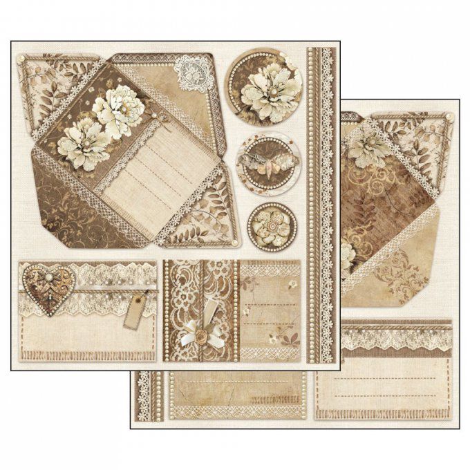 Papier scrapbooking, 30.5x30.5cm, Old Lace, Stamperia