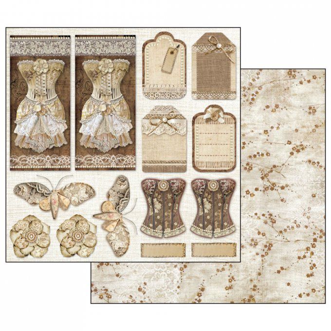 Papier scrapbooking, 30.5x30.5cm, Old Lace, Stamperia