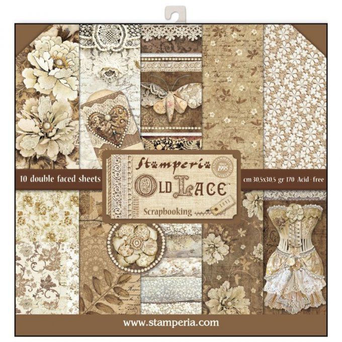 Papier scrapbooking, 30.5x30.5cm, Old Lace, Stamperia