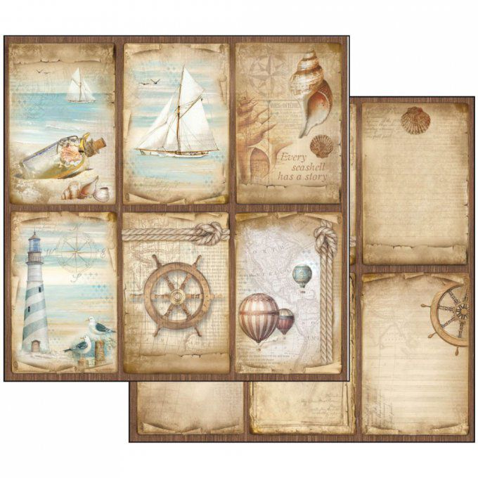 Papier scrapbooking, 30.5x30.5cm, Sea Land, Stamperia