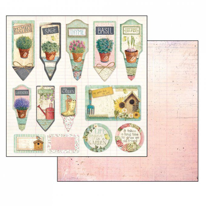 Papier scrapbooking, 30.5x30.5cm, Garden, Stamperia