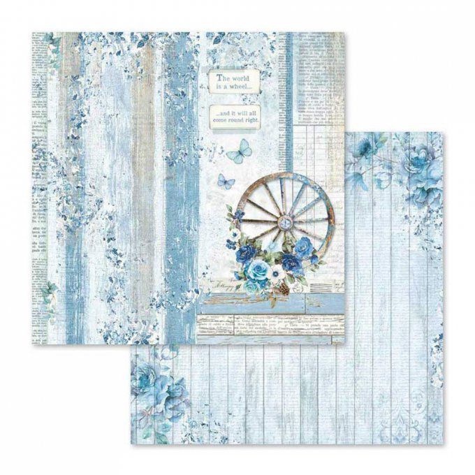 Papier scrapbooking, 30.5x30.5cm, Blue Land, Stamperia