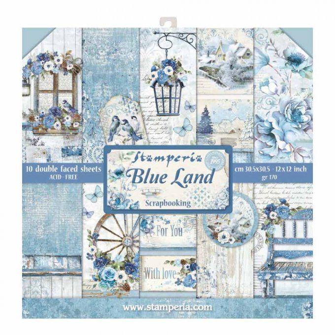 Papier scrapbooking, 30.5x30.5cm, Blue Land, Stamperia