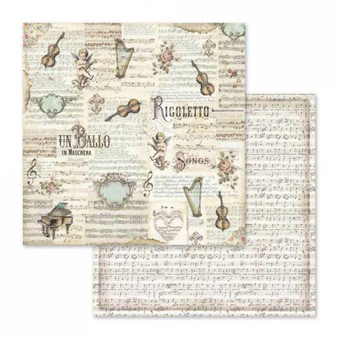 Papier scrapbooking, 30.5x30.5cm, Music, Stamperia