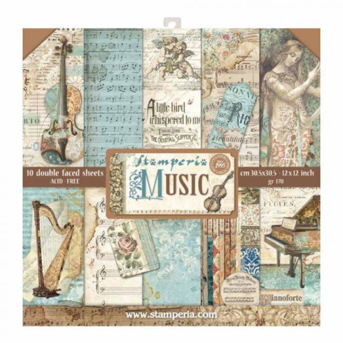 Papier scrapbooking, 30.5x30.5cm, Music, Stamperia