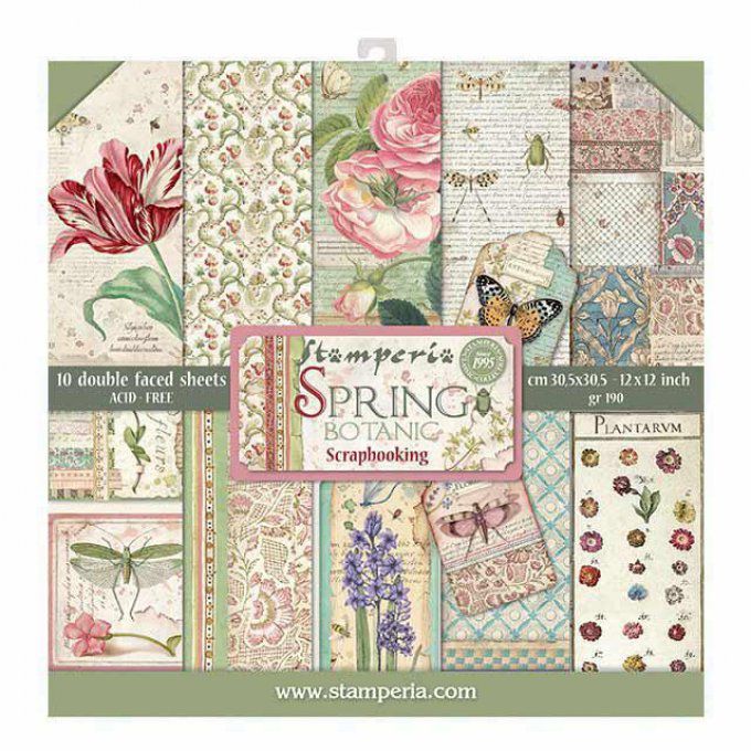 Papier scrapbooking, 30.5x30.5cm, Spring Botanic