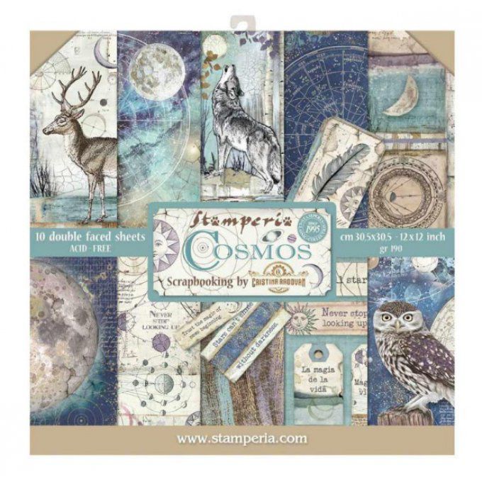 Papier scrapbooking, 30.5x30.5cm, Cosmos - Stamperia