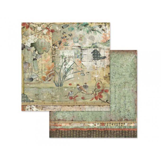 Papier scrapbooking, 30.5x30.5cm, Oriental garden - Stamperia