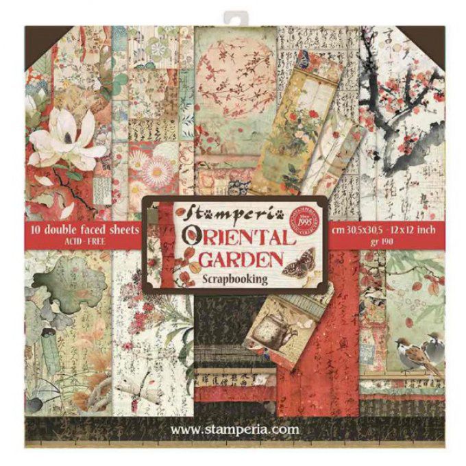 Papier scrapbooking, 30.5x30.5cm, Oriental garden - Stamperia