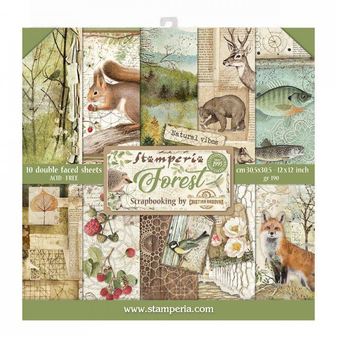 Papier scrapbooking, 30.5x30.5cm, Forest  - Stamperia