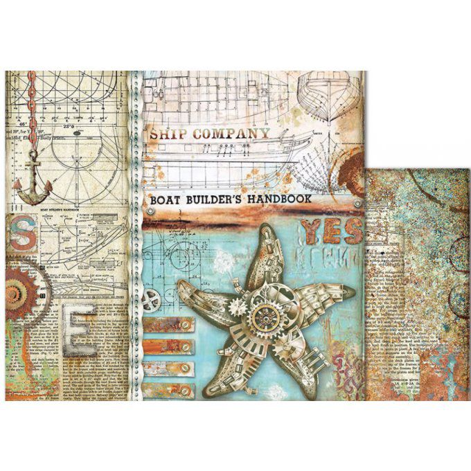 Papier scrapbooking, 30x30cm, Sea World  - Stamperia 