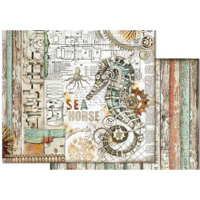 Papier scrapbooking, 30x30cm, Sea World  - Stamperia 