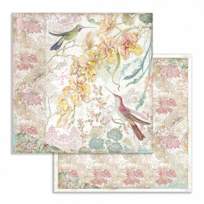 Collection Orchids and cats, 30x30cm - 10 feuilles motif recto verso - Stamperia