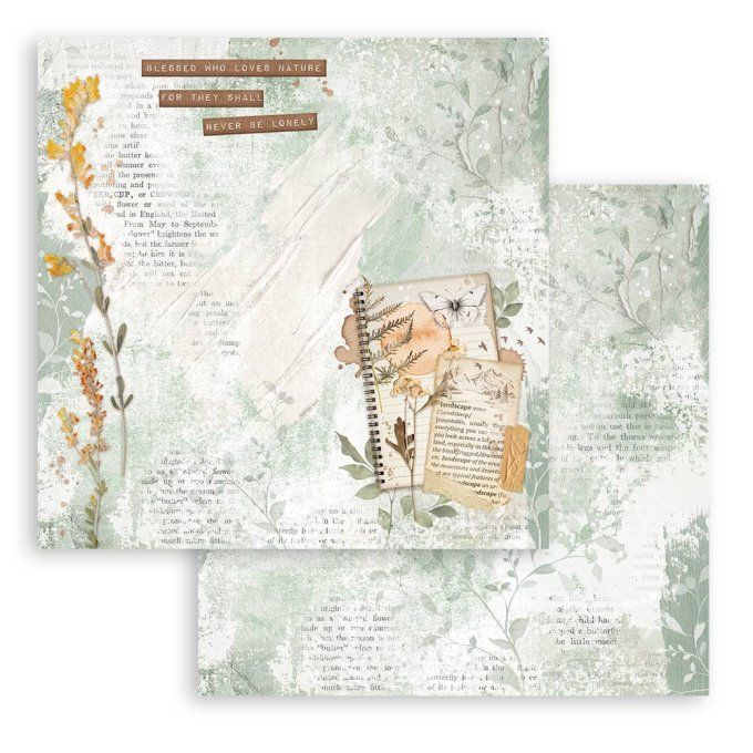 Collection Secret diary, 20x20cm - 10 feuilles motif recto verso - Stamperia