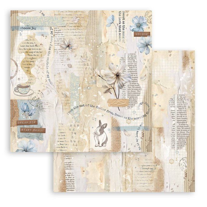 Collection Secret diary, 20x20cm - 10 feuilles motif recto verso - Stamperia