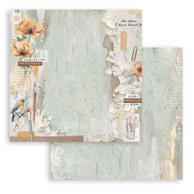 Collection Secret diary, 20x20cm - 10 feuilles motif recto verso - Stamperia