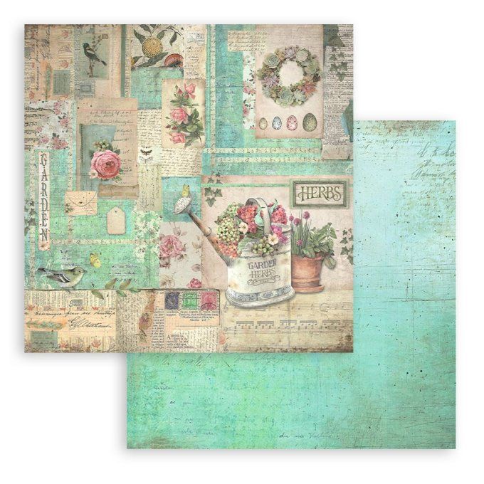 Collection Garden, 20x20cm - 10 feuilles motif recto verso - Stamperia