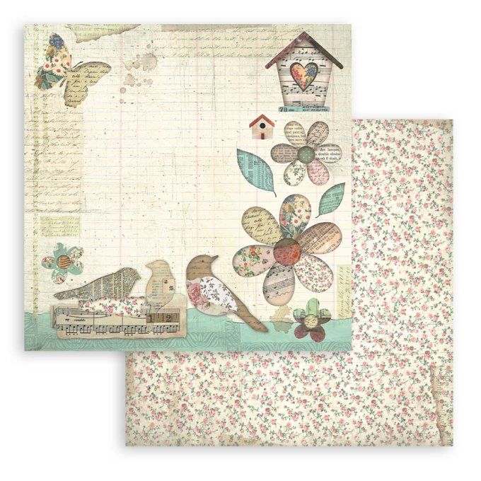 Collection Garden, 20x20cm - 10 feuilles motif recto verso - Stamperia