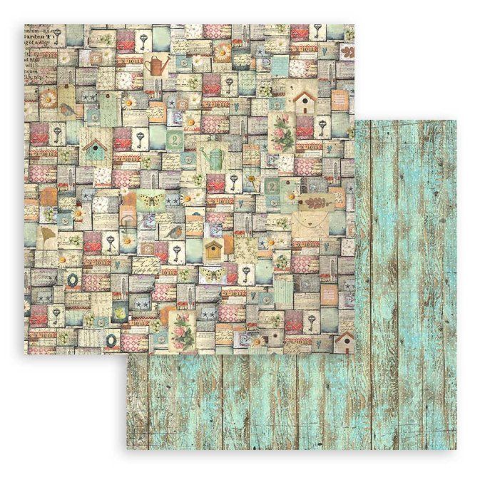 Collection Garden, 20x20cm - 10 feuilles motif recto verso - Stamperia