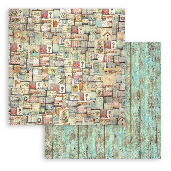 Collection Garden, 20x20cm - 10 feuilles motif recto verso - Stamperia