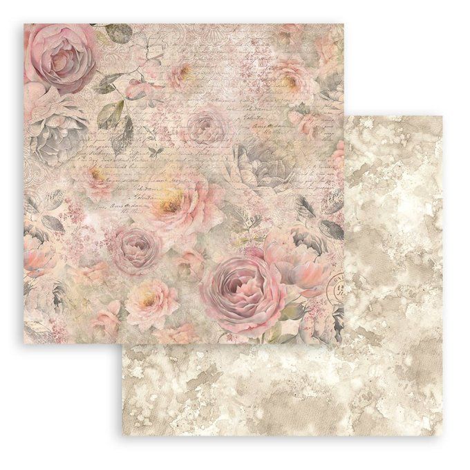 Collection Shabby rose, 20x20cm - 10 feuilles motif recto verso - Stamperia 